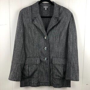 J. Jill Womens Stretch Small Gray Jacket with Hip Pocket and Flare Cuffs Small